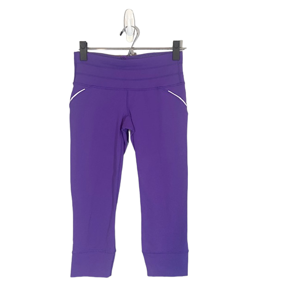 Athleta Purple Fitted Athletic Yoga Capri Leggings Women Sz XS